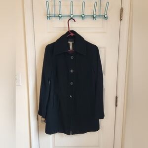 G Star Womens Black‎ Pea Coat Buttons Size M READ #M599